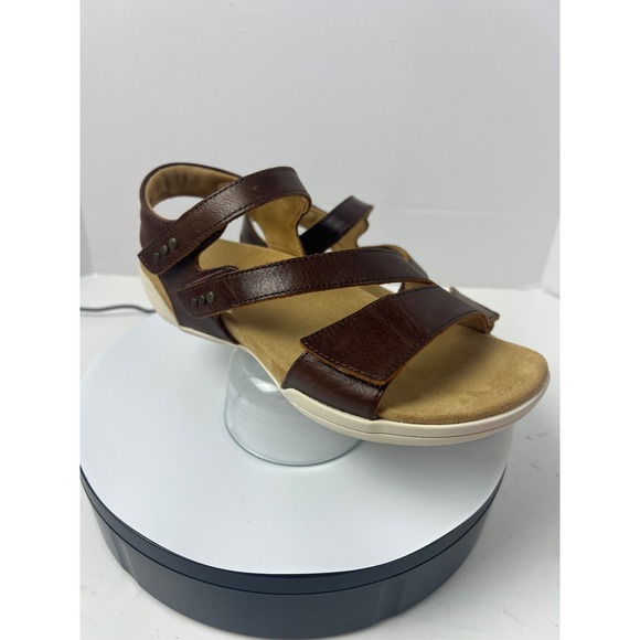 Halsa Denia Brown Leather Comfortable Arch Support Orthopedic Sandals Women 8W - Picture 5 of 17